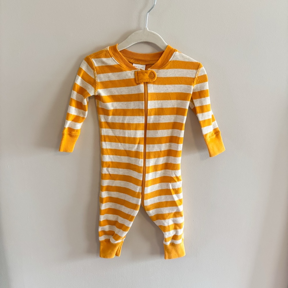 Hanna Andersson Organic Cotton Zip Sleeper Yellow Stripe (3-6m | 60 cm)